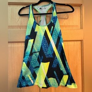 Women’s Small Xersion Blue and Yellow Geometric Tank Top